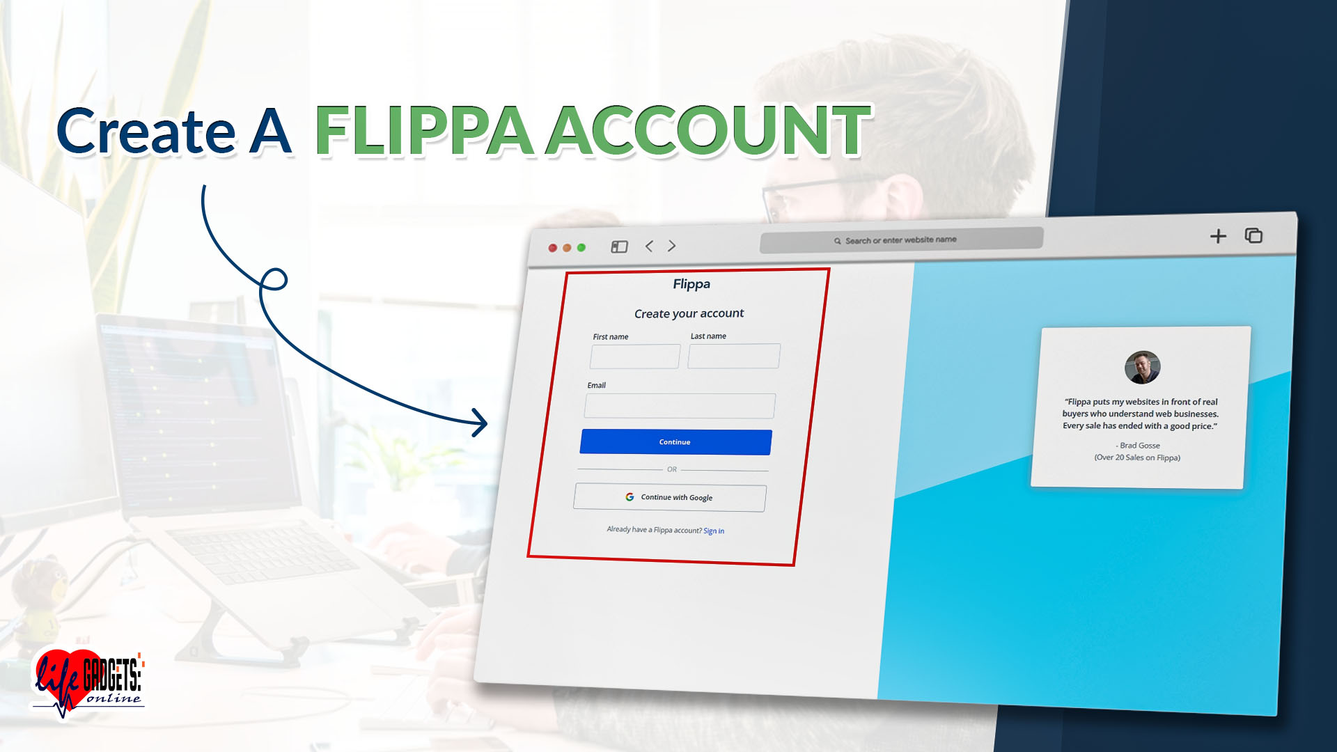 Create A Flippa Account