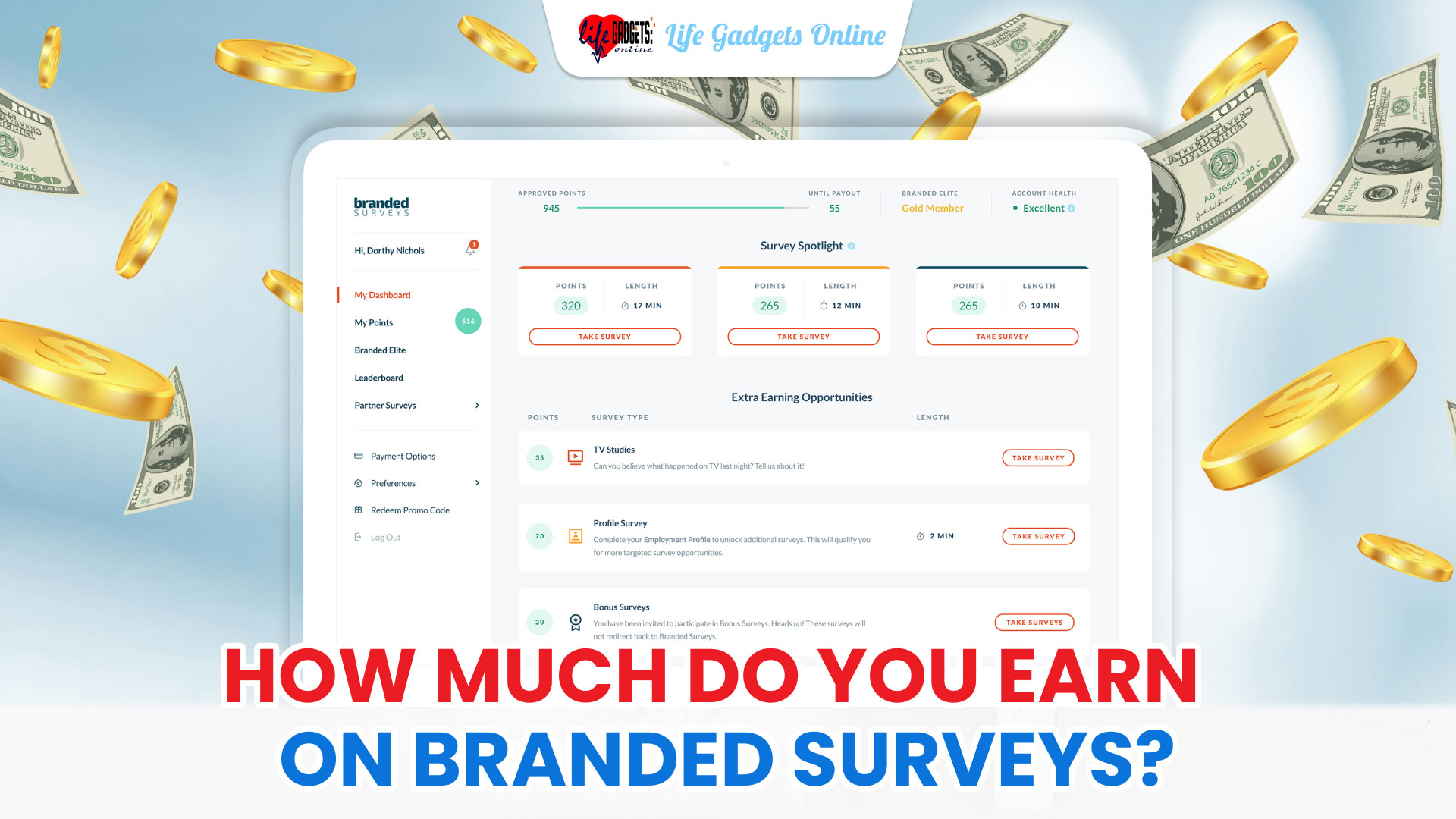 How much do you earn on Branded Surveys?