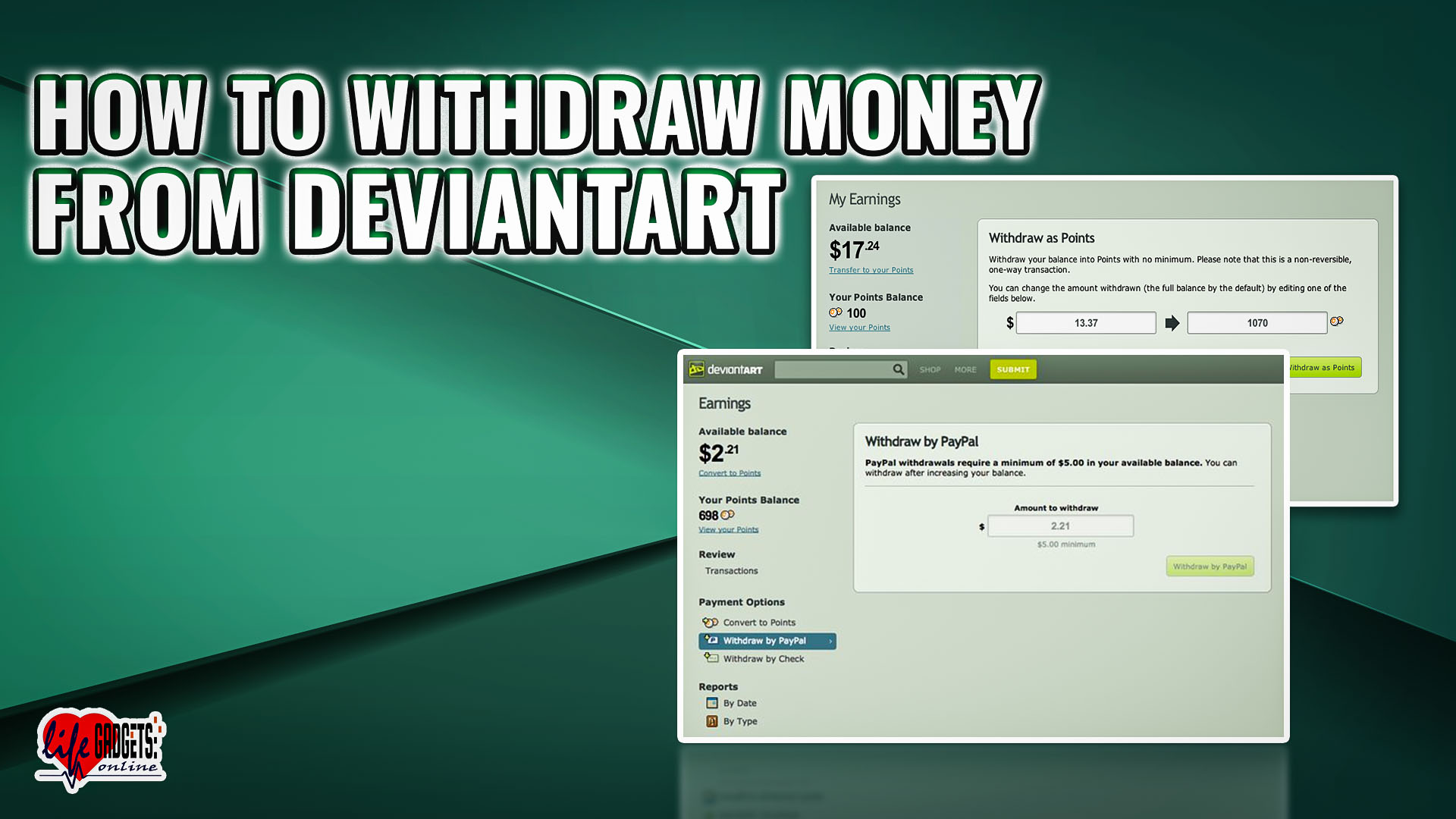 How do you withdraw money from DeviantArt?